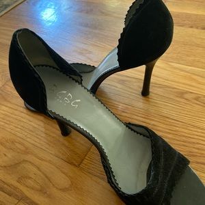 black Suede open toe